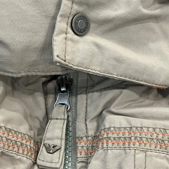 Armani Junior Toddler Boys Hooded Winter Coat 18M Faux Fur Trim Gray & Orange - Picture 4 of 10